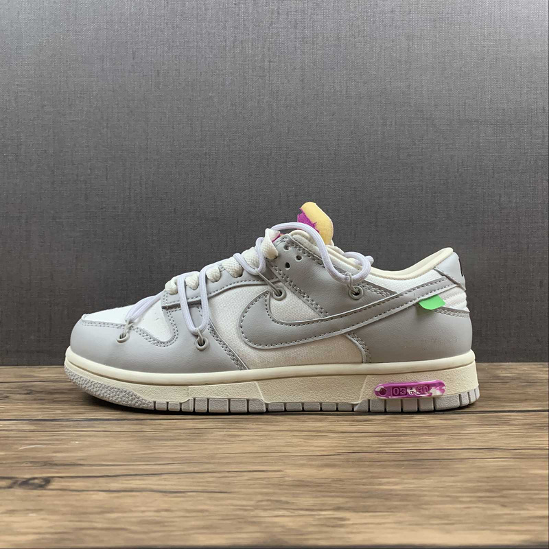 dunk 300 DM1602 118 OW X SB DUNK LOW LOT 03 OF 50 SAIL NEUTRAL GREY WHITE WOMAN 36 39 MAN 40
