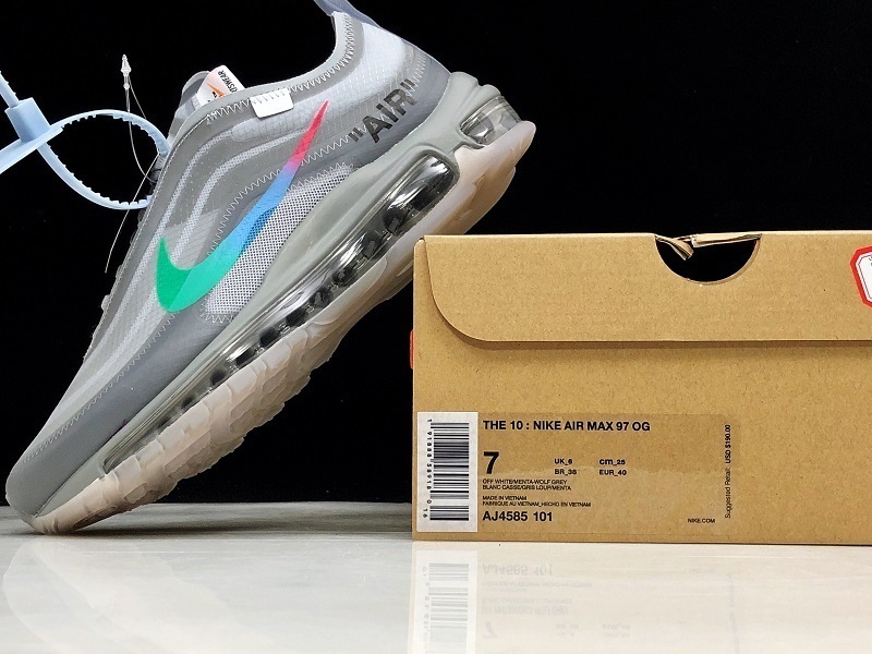 h12 【500】[AJ4585-101]-[H12 OFF-WHITE AIR MAX 97 MENTA MENTA-WOLF∕GREY-WHITE]-[WOMAN︰