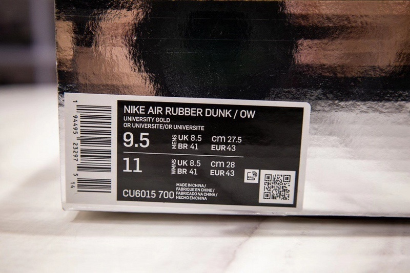 h12 【500】[CU6015-700]-[H12 OW X AIR RUBBER DUNK UNIVERSITY GOLD∕UNIVERSITY GOLD∕BLAC
