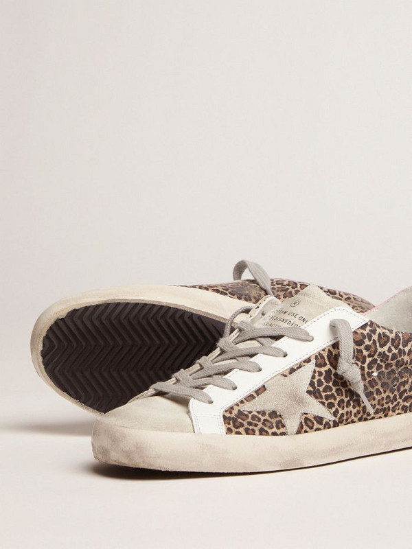 golden goose Leopard-print suede Super-Star sneakers(D521)