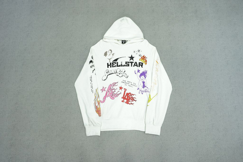 ￥208 Hellstar Logo Print Hoodie(EF6B) hellstar