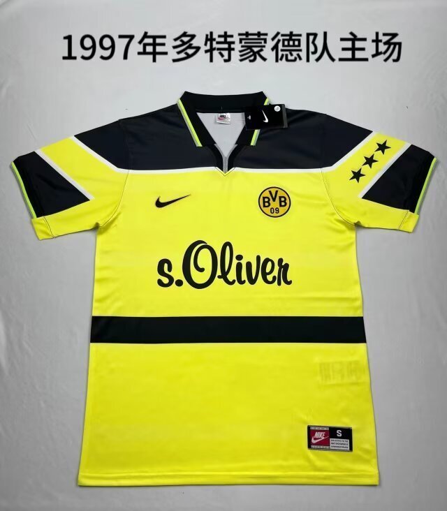vintage Dortmund home retro jerseys 1997 maglia calcio maillot football camisetas futbol5C00