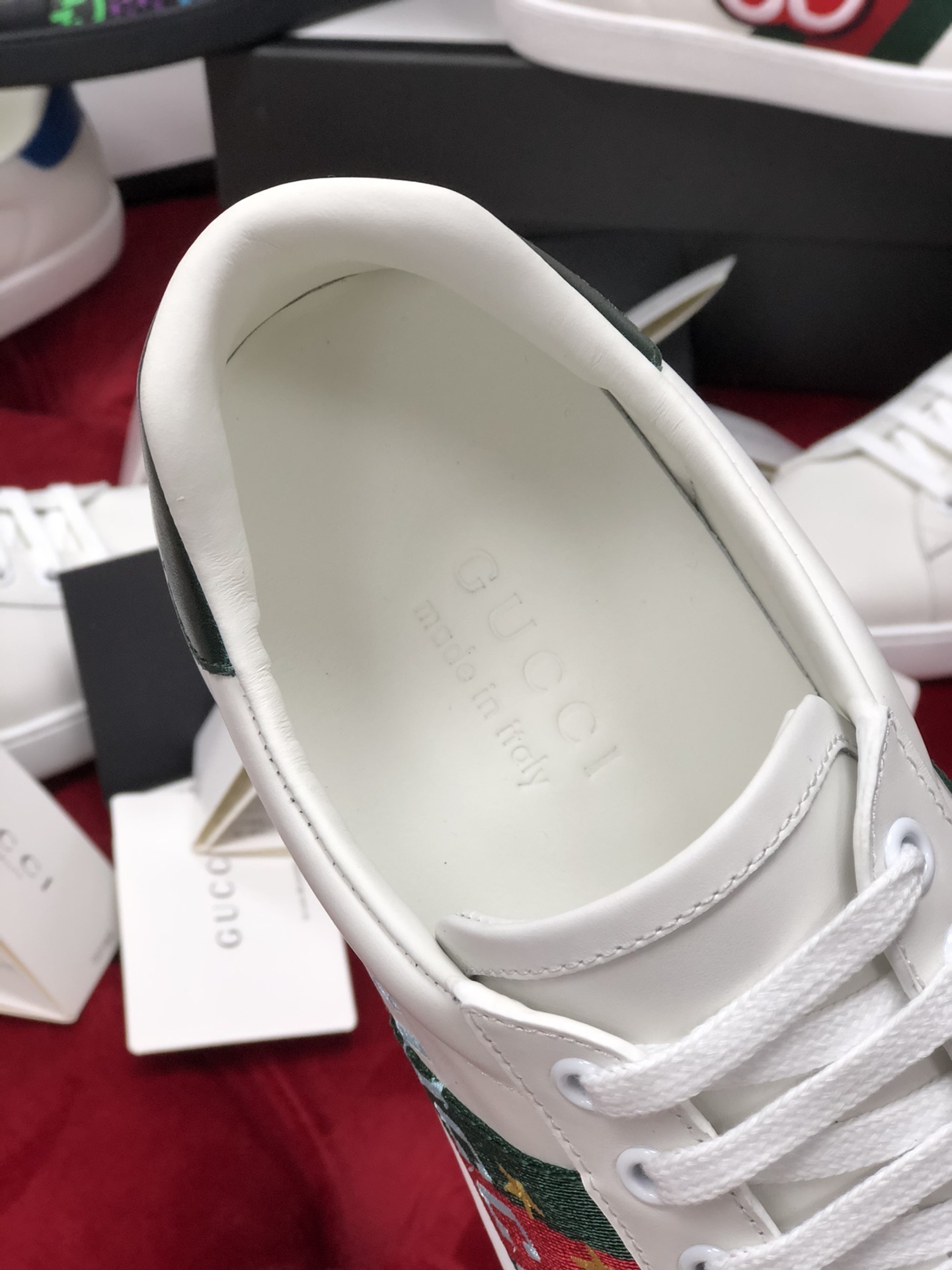 GUCCI SHOES GUCCI Men's Ace sneaker with Gucci Band 603693(170USD)(0547)