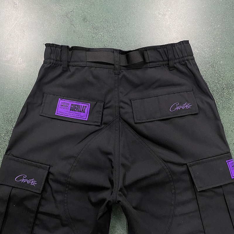 corteiz 280 Corteiz Black Purple Logo Cargo 01A2