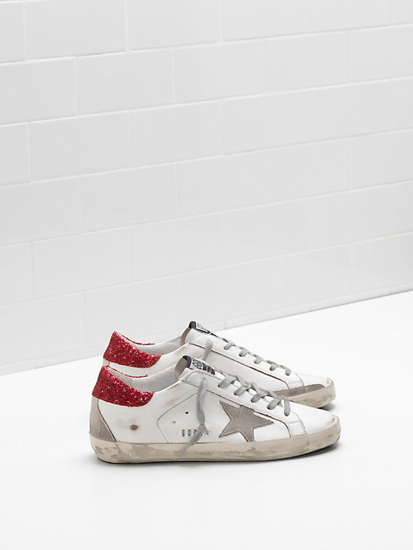 golden goose Superstar G34WS590.M48 Upper in calf leather Star and details are in Suede Glitt