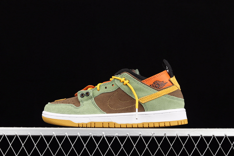 dunk 320 304292 383 SB DUNK LOW PRO GREEN BROWN WHITE ORANGE WOMAN 36 39 MAN 40 45 72C2