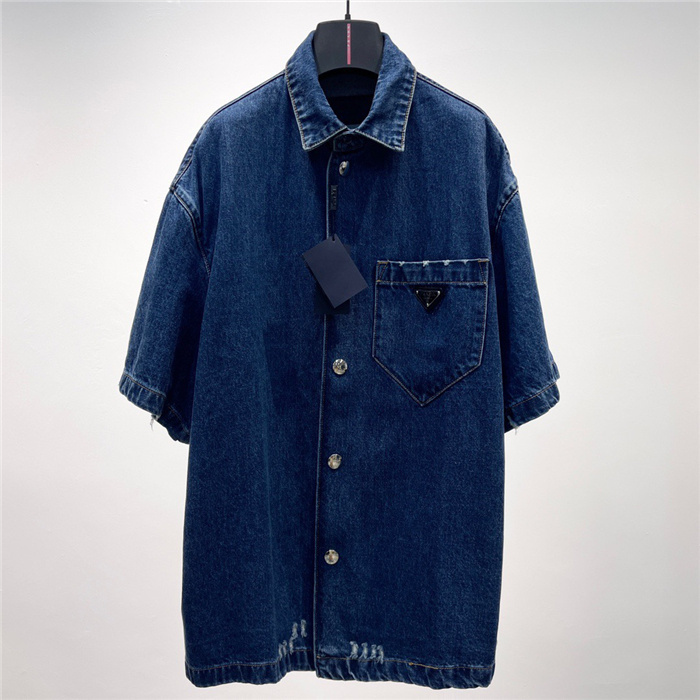 prada 2022ss P ADA Shirt Top Version 160161E