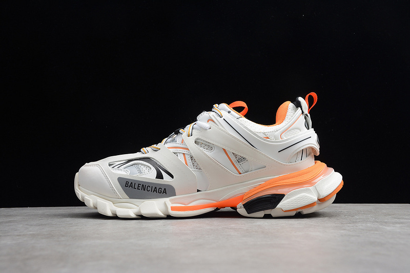 BALENCIAGA TRACK [ECBAS8004651]-[3.0 TRIPLE S SNEAKER GOMMA MAILLE ORANGE∕BLANC]-[UNISEX︰36-45