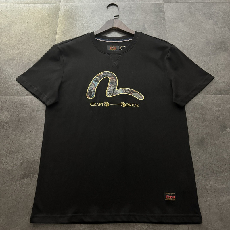EVISU 1580）Evisu 福神 25新款 刺繡 字母 海鷗 字母 短袖 短T 時尚 潮流