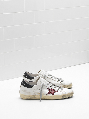 golden goose SUPERSTAR Sneakers G33WS590.H15 Upper in calf leather glitter star(D181)