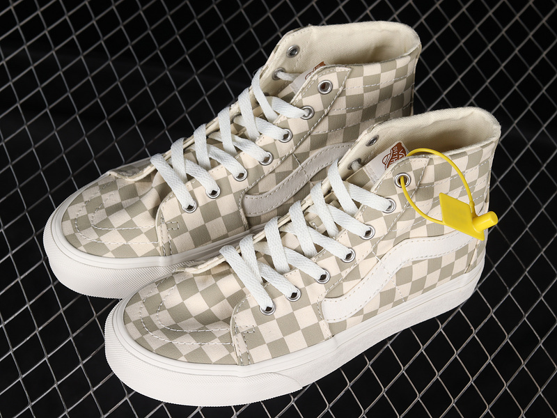[VN0A4U169F01]-[SKATE SK8-HIGH 38 DX CHECKERBOARD MILK TEA COLOR∕WHITE]-[WOMAN︰3...(1B59)