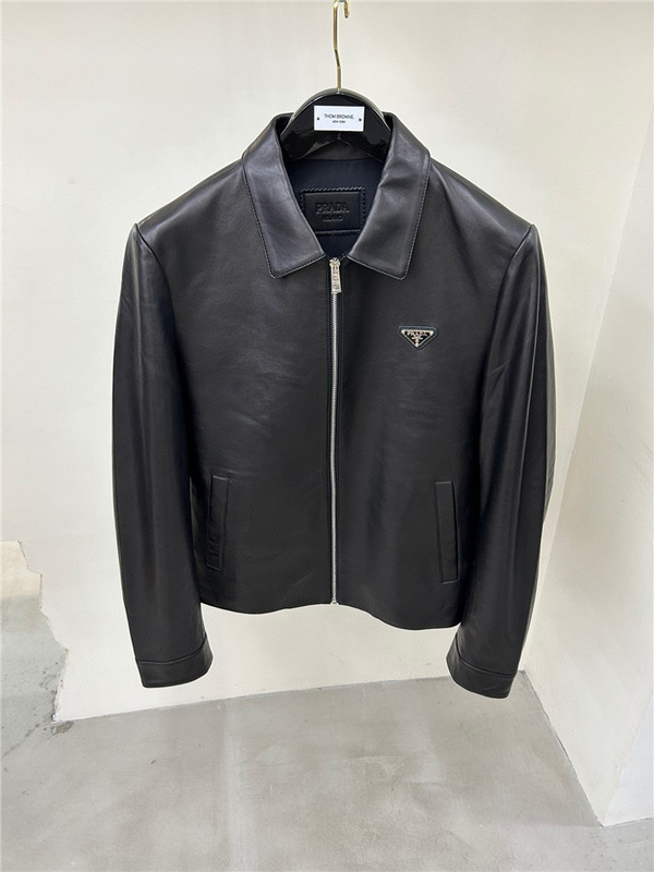 prada 2023fw P ADA Real Leather Jacket Top VersionB705