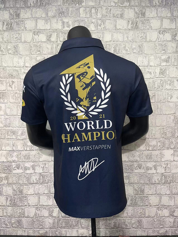 mercedes RedB ull team 202 F1 blue champions polo shirtA081