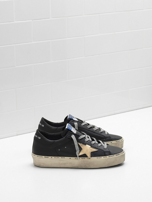 golden goose HI STAR Sneakers G33WS945.A6 Upper in calf leather Slight vintage treatment Star