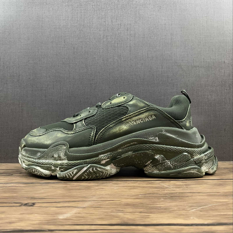 BALENCIAGA TRIPLE S 【470】[BA﹡LEN﹡CIAGA TRIPLE S SNEAKERS DARK GREEN∕DARK GREEN∕DARK GREEN]-[WO