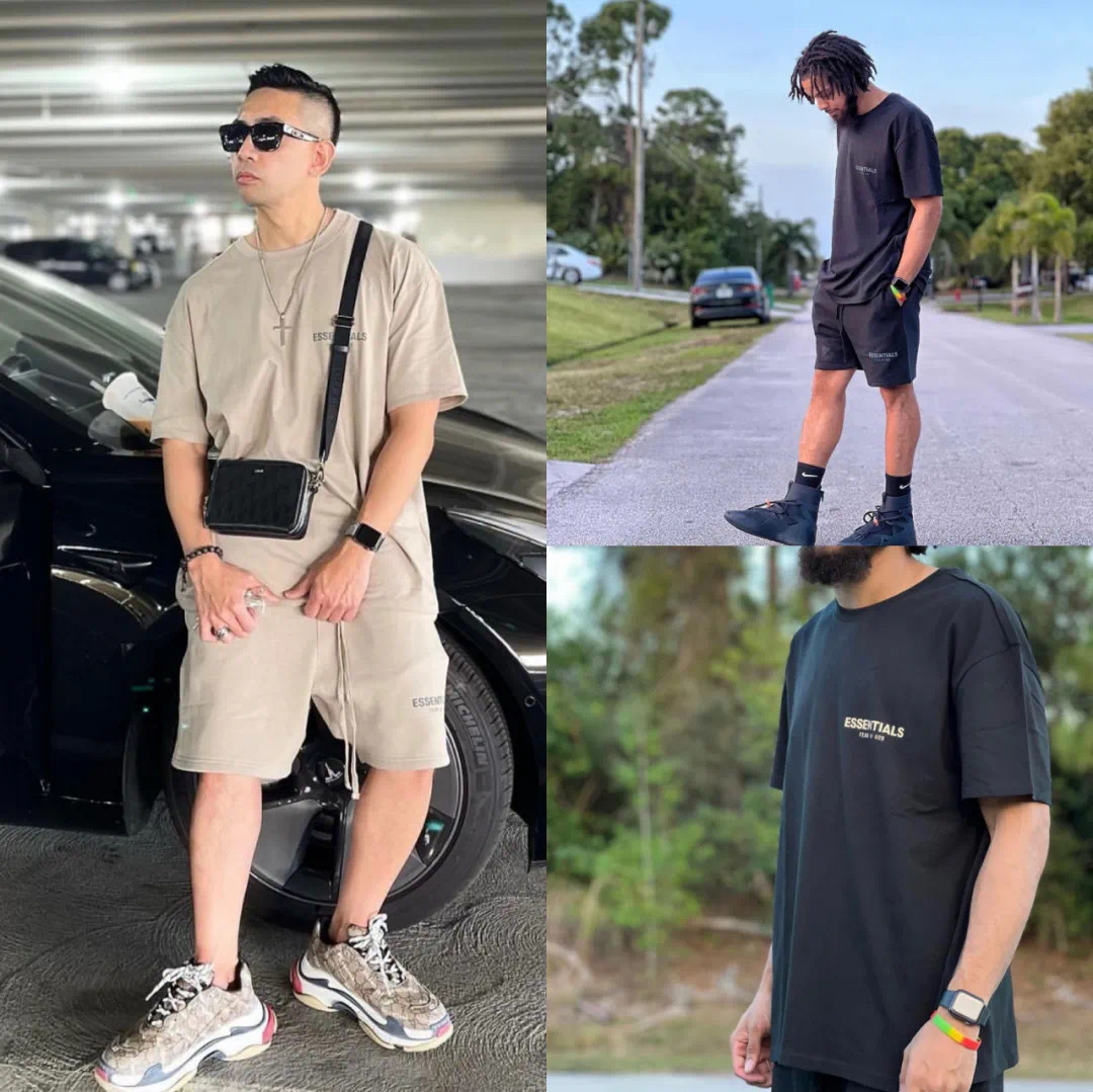 Fear of God FOG260 Fear of God 21ss Essentials Reflective Logo T-shirt(B9CD)