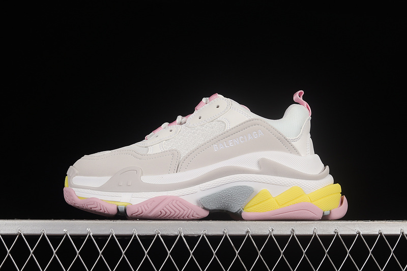 triple s 480 W2FW47541 BA LEN CIAGA TRIPLE S SNEAKERS WHITE LIGHT GREY PINK YELLOW UNSIEX 35
