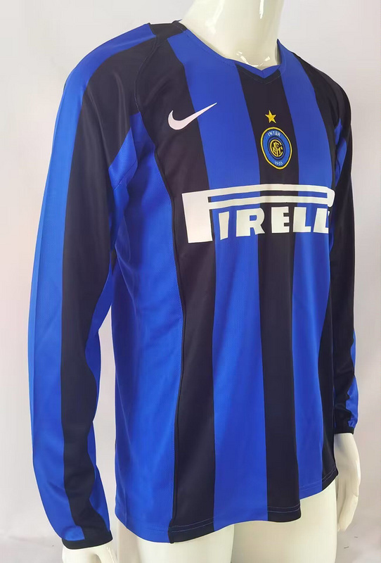vintage INter MIlan LS Retro soccer jersey 2004 05 maglia calcio maillot football camis