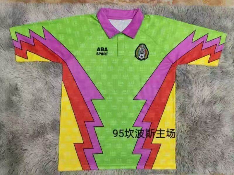 vintage Mexico retro GK soccer jersey 1995 maglia calcio maillot football camisetas fut