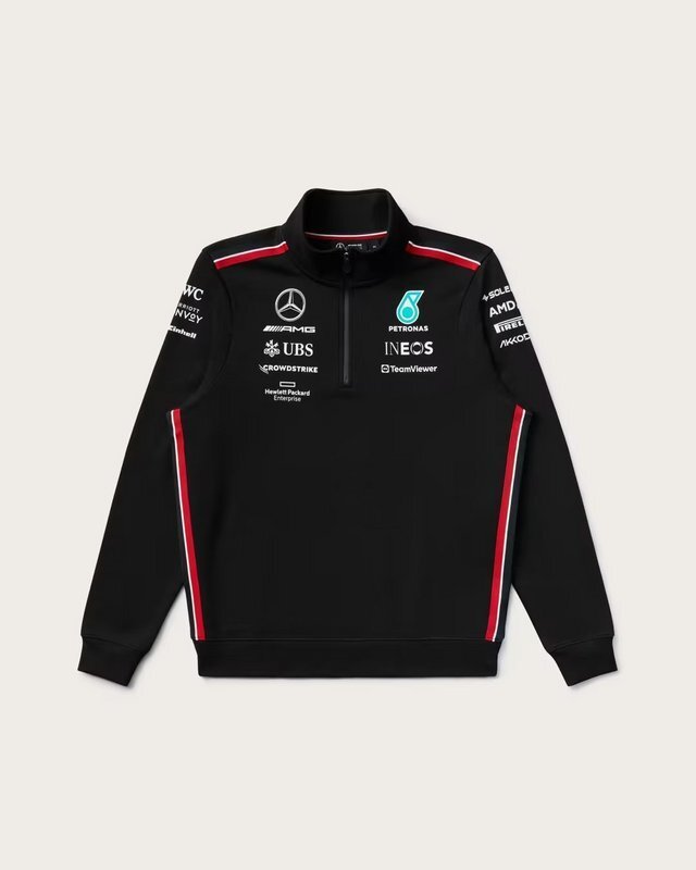 mercedes Mercedes Benz 23 F1 black half zipper sweaterDD9E