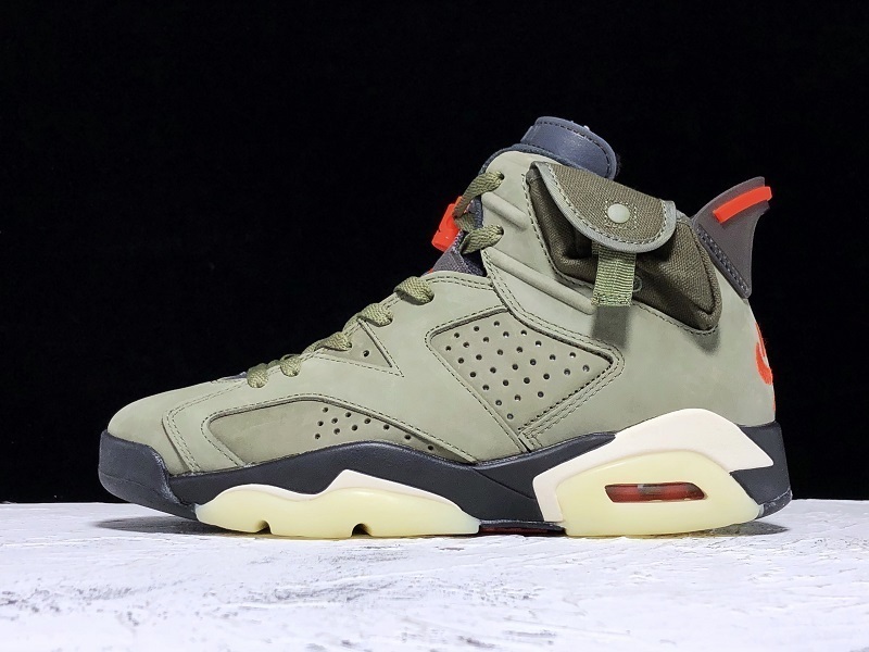 jordan 6 CN1084 200 PK TRAVIS SCOTT X AIR JORDAN 6 MEDIUM OLIVE BLACK UNIVERSITY RED 603B