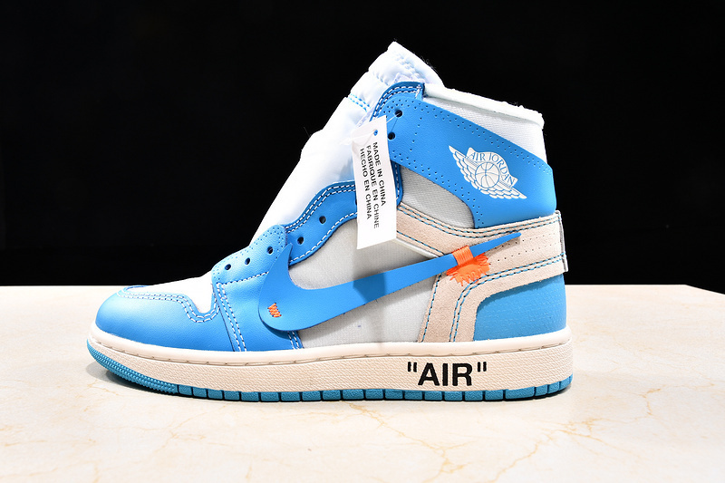 jordan 1 490 AQ0818 148 GET AIR JORDAN 1 RETRO HIGH X OFF WHITE UNIVERSITY BLUE UNISEX 36 46