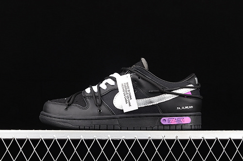 dunk 330 DM1602 001 OW X SB DUNK LOW THE 50 BLACK BLACK SILVER WOMAN 36 39 MAN 40 45 30AE