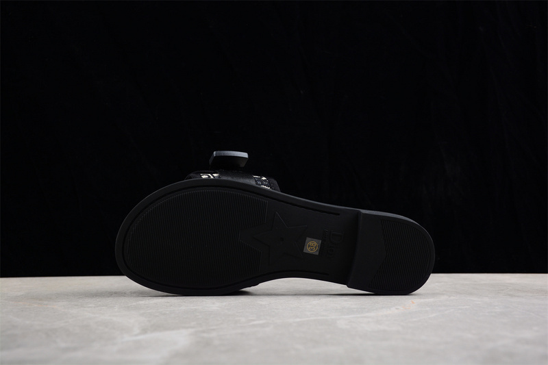 Sandal 【240】[EMBROIDERED VELCRO PATCH SLIPPERS BLACK∕GREY]-[WOMAN︰35-40] 86CA