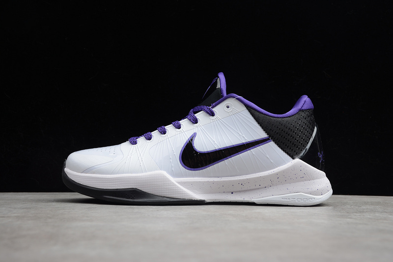 kobe 320 386429 101 ZOOM KOBE 5 INLINE WHITE BLACK VRSTY PURPLE MAN 40 46 BA03