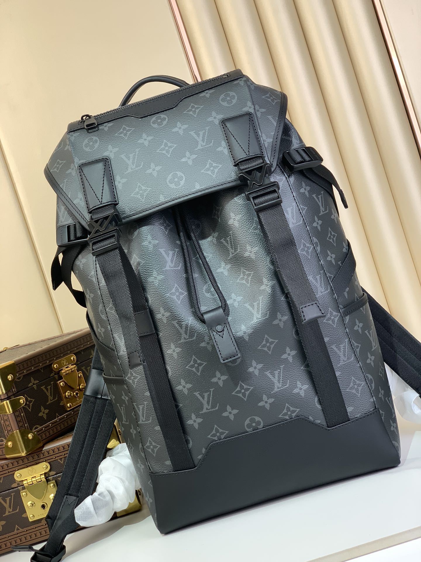 LV-Handbags M46792 Black flower(E282)