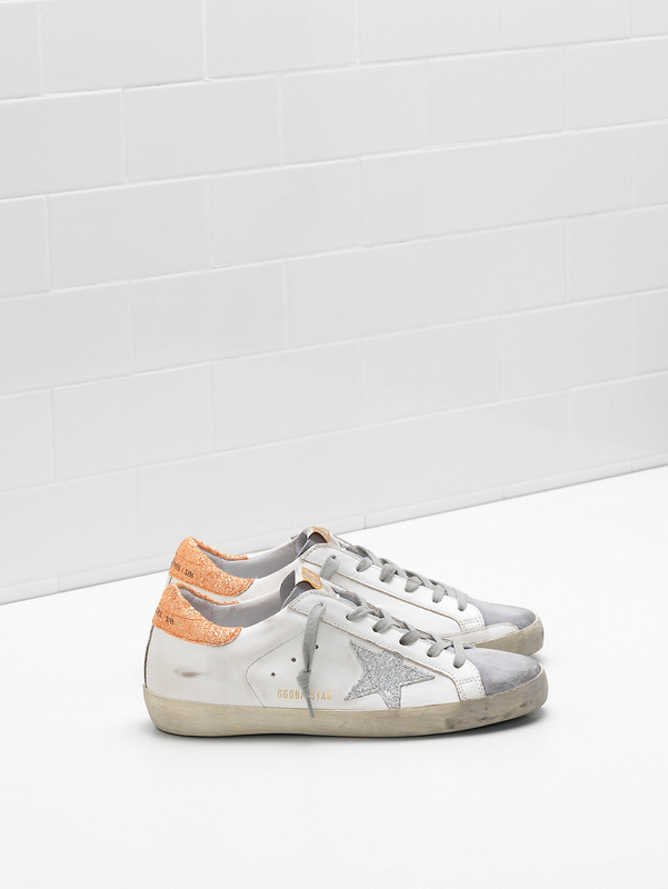 golden goose SUPERSTAR Sneakers G34WS590.N97 Upper in calf leather Glitter coated star Glitte