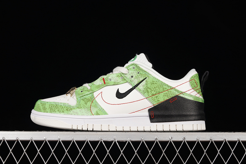 dunk 300 DV1491 101 WMNS DUNK LOW DISRUPT 2 GREEN SNAKESKIN SAIL BLACK WHITE UNISEX 36 45 5FC
