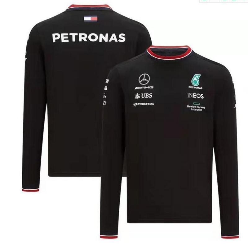 mercedes Mercedes Benz 2021 F1 long sleeves black T shirt1DD3