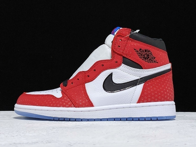 jordan 1 555088 602 GET AIR JORDAN 1 RETRO HIGH OG SPIDERMAN RED BLACK WHITE BLUE MAN 40 46 O