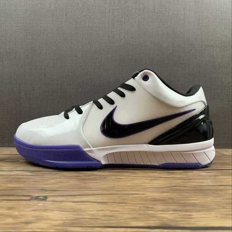 kobe 330 344335 101 ZOOM KOBE 4 INLINE WHITE BLACK VARSITY PURPLE MAN 40 46 A916