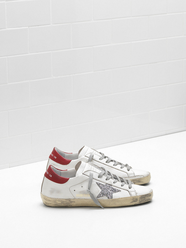 golden goose SUPERSTAR Sneakers G33WS590.H16 Upper in calf leather Glitter coated star(DD6E)