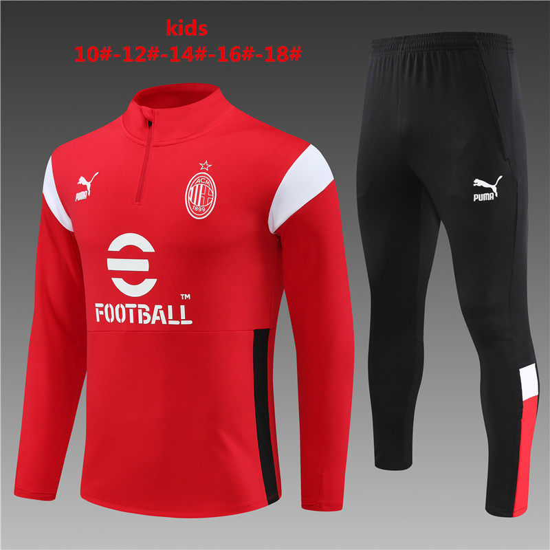 jersey 23∕24 AC Milan Kids Long Sleeve Training Suit(1B4E)
