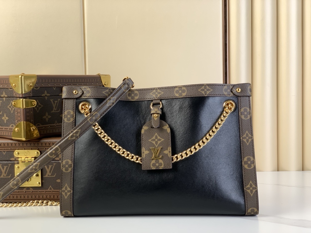 LV-Handbags M13140 black leather(5F0F)