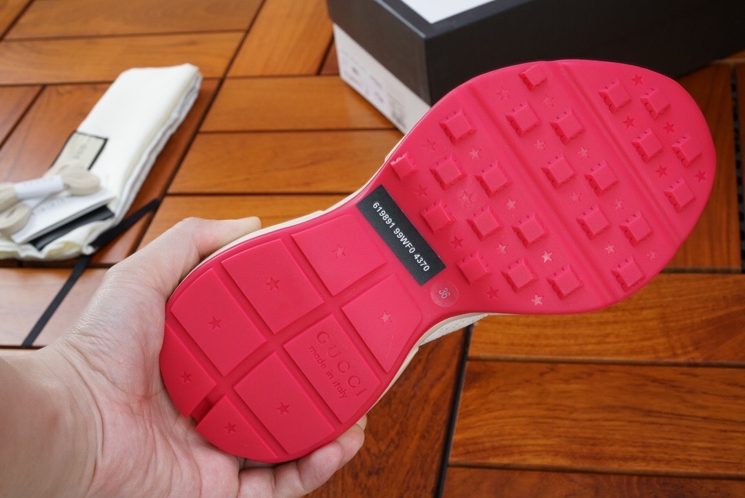 GUCCI SHOES GUCCI Men and Women's GG Rhyton sneaker 619891(190USD)(CC86)