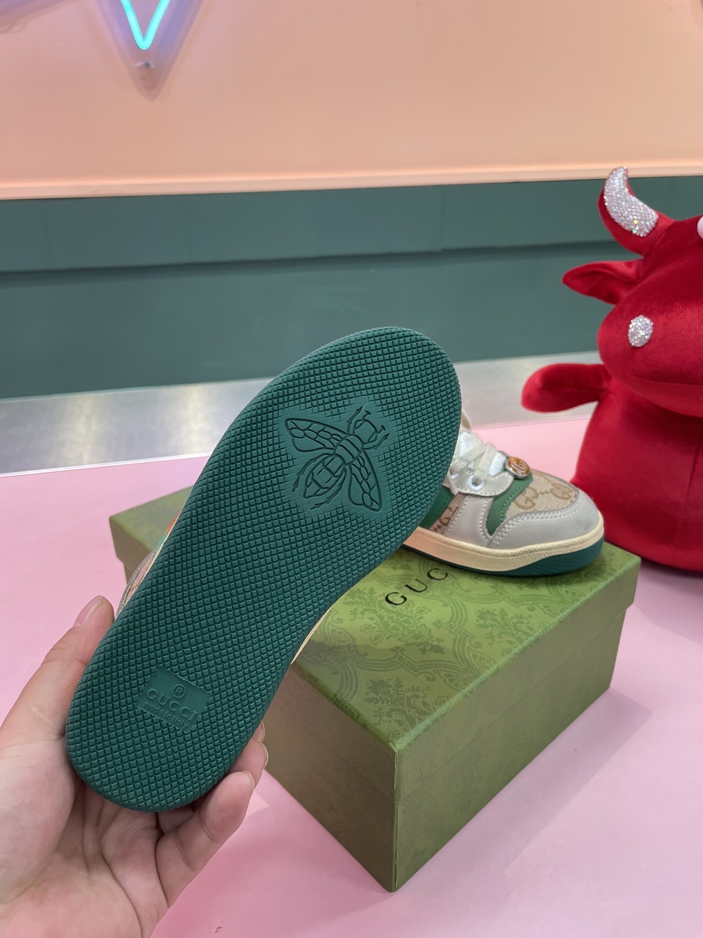 GUCCI SHOES Gucci children's screener sneaker 626620(120 usd)(2301)