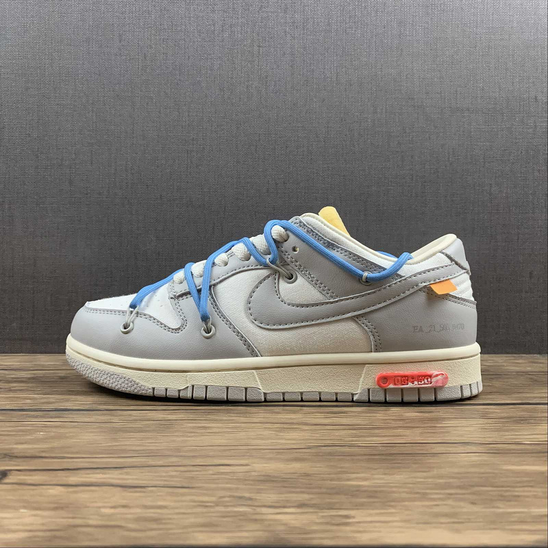 dunk 300 DM1602 112 OW X SB DUNK LOW LOT 10 OF 50 SAIL NEUTRAL GREY BATTLE BLUE UNSIEX 36 45