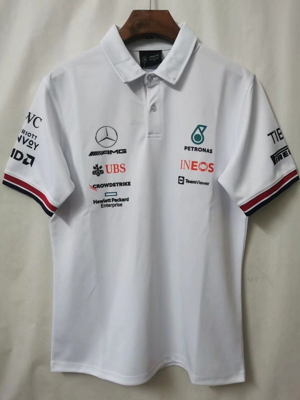 mercedes F1 Mercedes Benz AMG 2022 white polo shirt6126