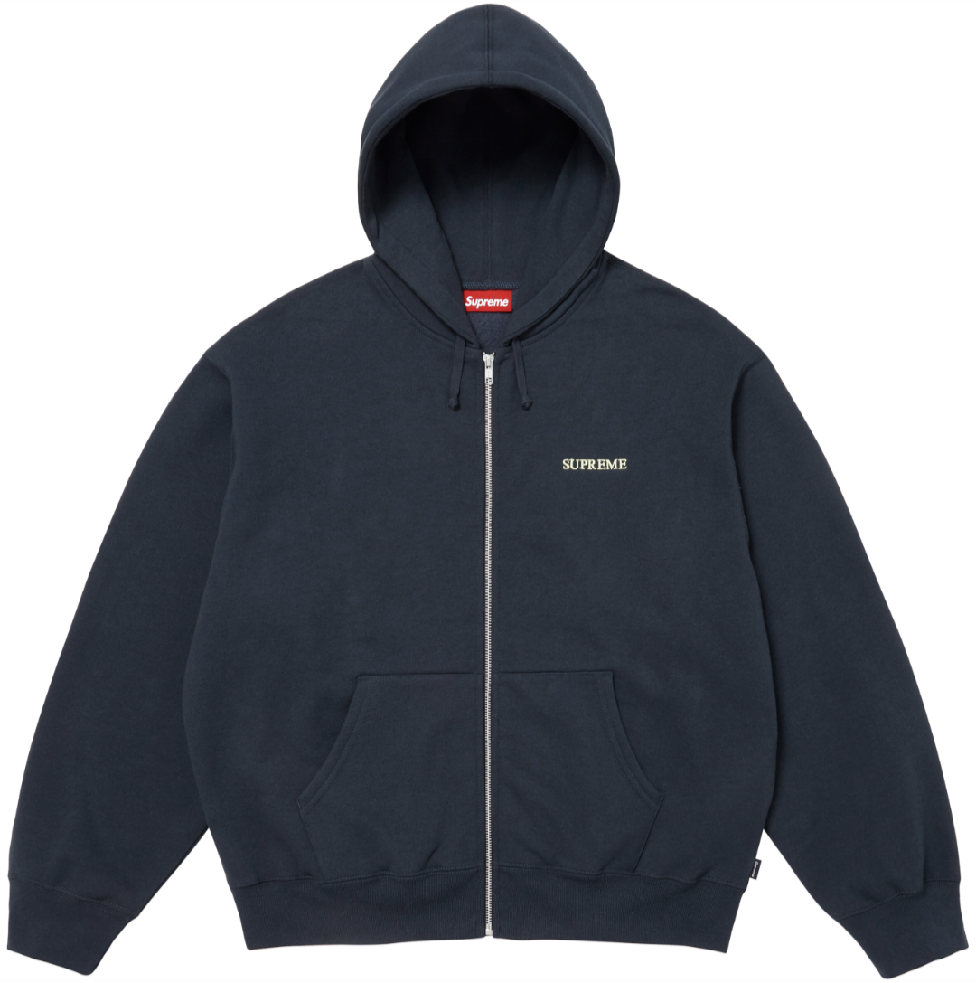 刺绣字卫衣 SUPREME FW25 IDGAF ZIP UP HOODED