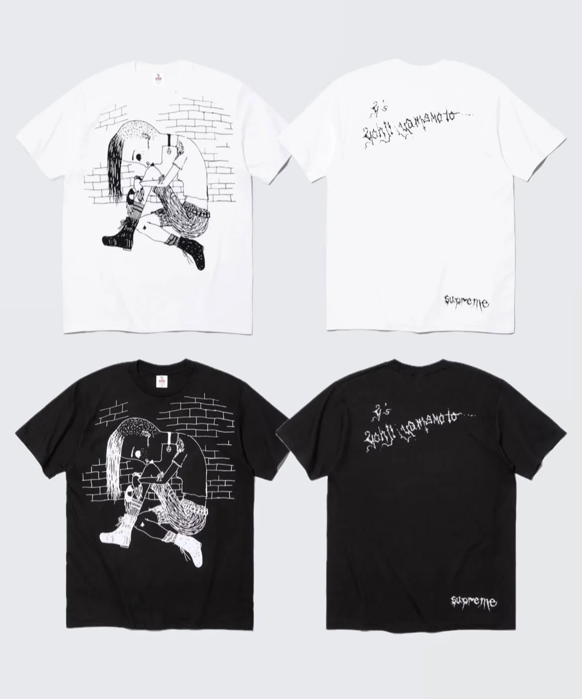 Y'S摇滚T恤 SUPREME X 山本耀司Y'S THINKER TEE