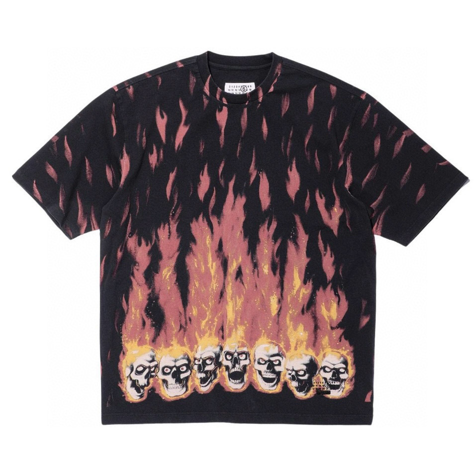 火焰骷髅Tee Supreme x MM6 联名款Maison Margiela Liquid Blue