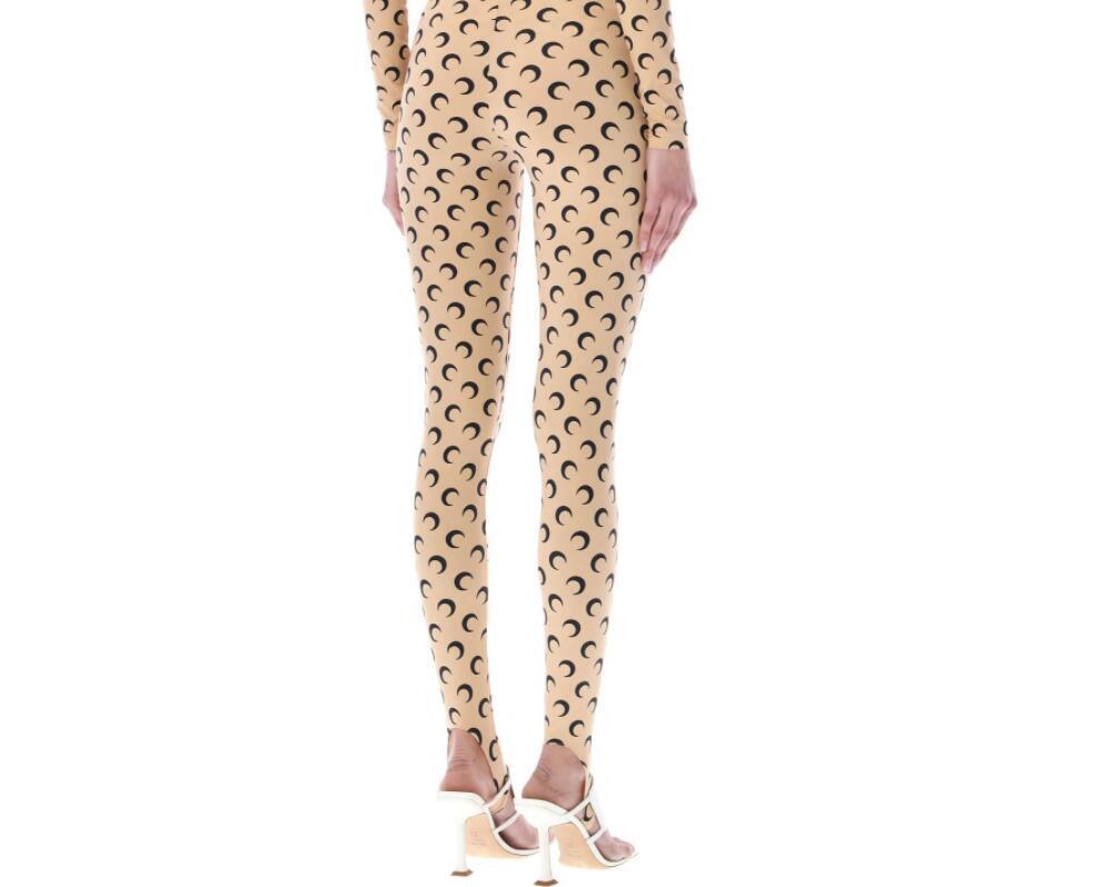 Marine Serre Nylon Moon Print Logo Leggings Pants