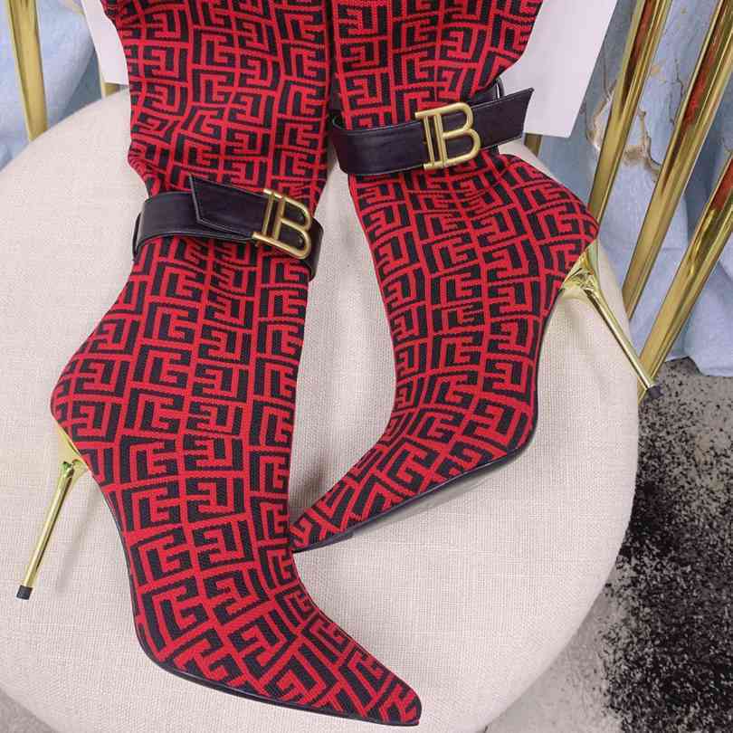 6550 6727 巴尔曼秋冬新款针织过膝弹力靴 35-41（40、41码定做不退换