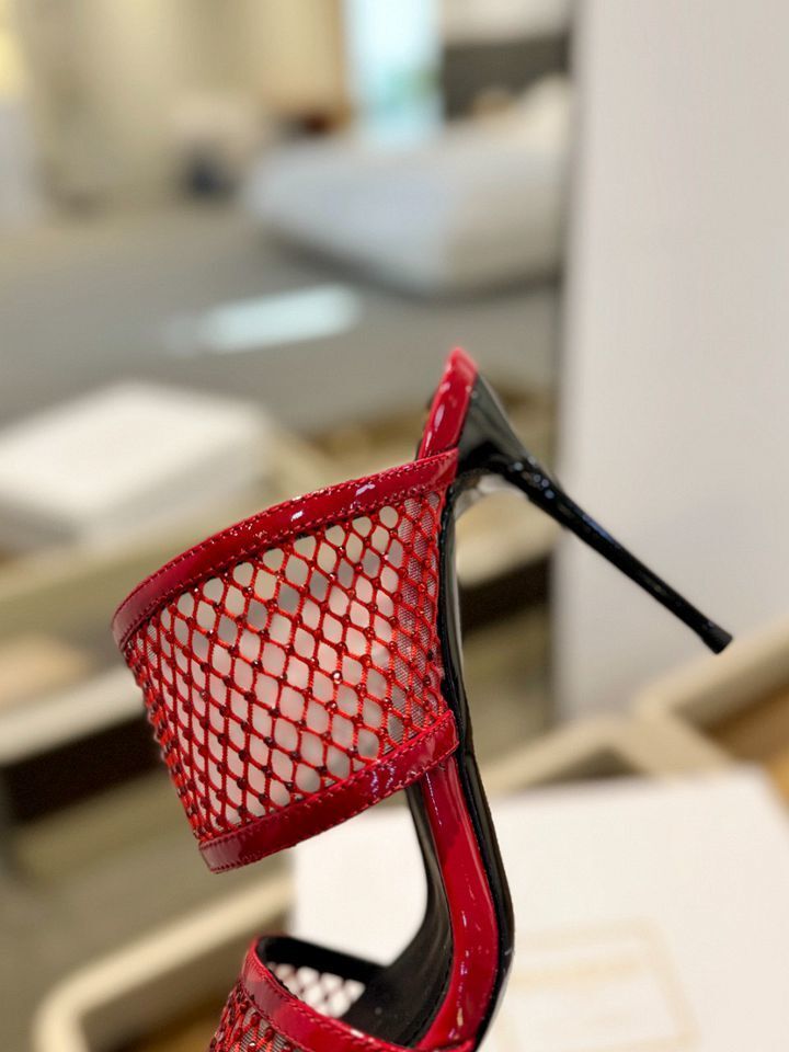 B8156300 巴尔曼 走秀网布水钻高跟拖鞋 36-39码