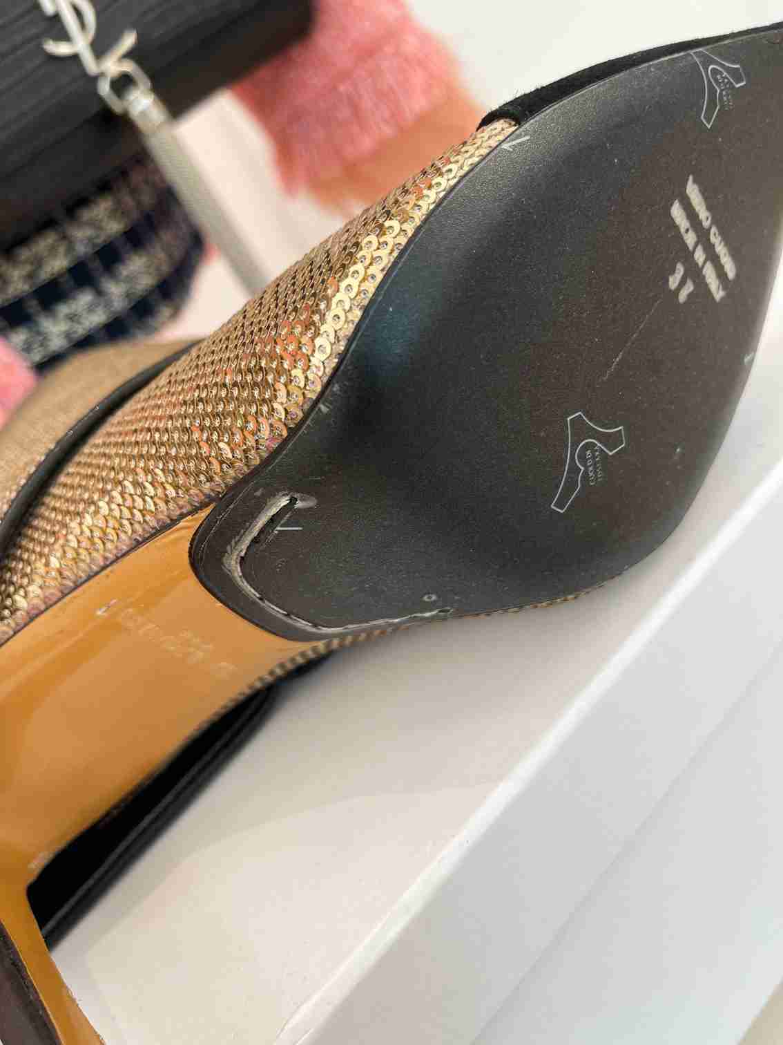 B8186 8146450 巴尔曼经典秋冬亮片高跟裤管靴 35-39