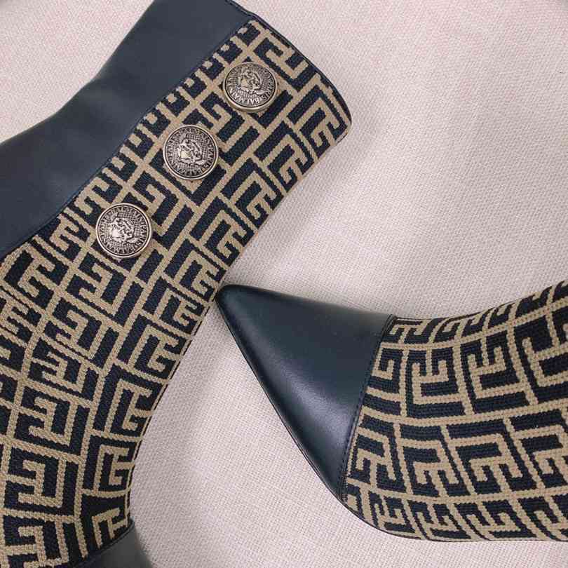 6550430 6727 巴尔曼秋冬最新款走秀款金属圆扣短靴 码数：35-41 （40.41定做，不退换）